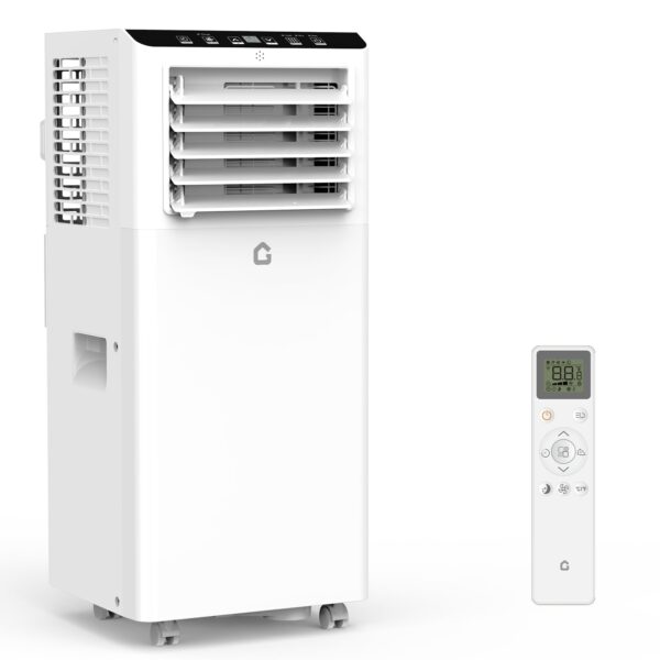 Aire acondicionado portatil GarveeHome 8000 BTU hasta 33 metros cuadrados velocidades ajustables control remoto luces LE