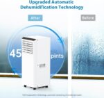 Aire acondicionado portatil GarveeHome 8000 BTU hasta 33 metros cuadrados velocidades ajustables control remoto luces LE