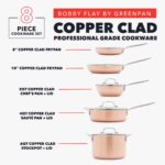 Batería de cocina GreenPan Bobby Flay CC010539-001 juego de ollas y sartenes de 8 piezas acero inoxidable con cobre apto