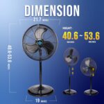 Ventilador de Pedestal Oscilante Tornado HI-FAN-20POF-WR-1P-HEX 20 Pulgadas 5250 CFM Uso Industrial