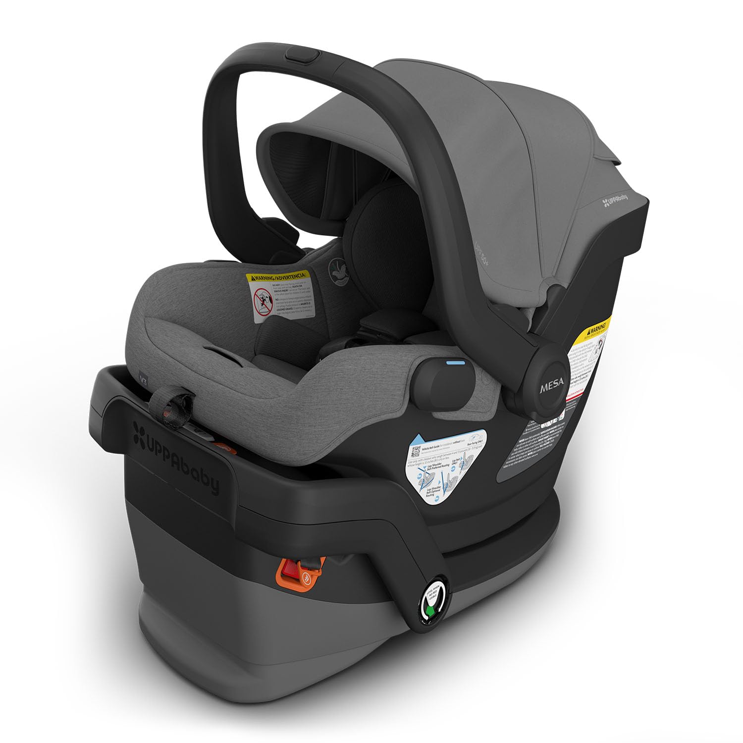 Version 1.0.0 Asiento de coche infantil UPPAbaby Mesa V3 instalación SmartSecure convertible con base e inserto para bebé color gris G