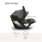 Asiento de coche infantil UPPAbaby Mesa V3 instalación SmartSecure convertible con base e inserto para bebé color gris G