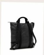 AllSaints Kei - Mochila de piel negra M116XD (talla única)