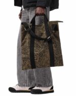 AllSaints Mochila Kei Leopd para hombre, caqui Leo/negro, grande
