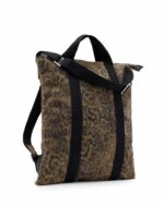 AllSaints Mochila Kei Leopd para hombre, caqui Leo/negro, grande