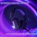 Auriculares inalámbricos gamer Logitech G522 981-001491 Lightspeed LIGHTSYNC RGB micrófono banda ancha triple conectivid
