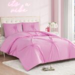 Juego edredón Juicy Couture JYZ032890 corazón fruncido lila sachet tamaño King 3 piezas ropa de cama