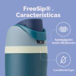 Botella de agua deportiva térmica BlenderBottle Owala FreeSip C06060 acero inoxidable con popote libre de BPA 24 oz colo