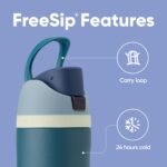 Botella de agua deportiva térmica BlenderBottle Owala FreeSip C06060 acero inoxidable con popote libre de BPA 24 oz colo