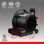 Ventilador de Piso Shop-Vac 5430214 | 1800 CFM, 3 Velocidades, Apilable, Uso Comercial y del Hogar