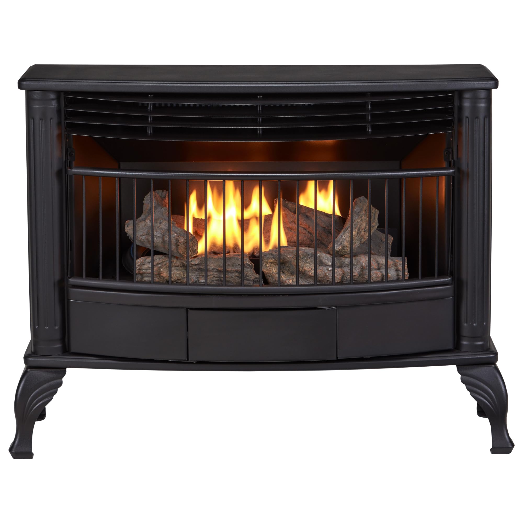 Version 1.0.0 Estufa de Gas Natural sin Ventilación Factory Buys Direct Duluth Forge QSN250T 25,000 BTU Control Termostato Acabado Neg