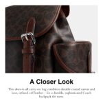 Coach Mochila de enganche para hombre en lona exclusiva, arce, talla única