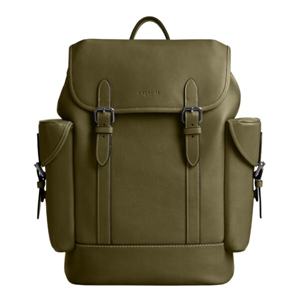 COACH Mochila de enganche en cuero natural de grano completo
