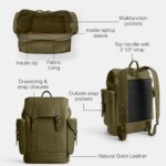 COACH Mochila de enganche en cuero natural de grano completo