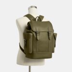 COACH Mochila de enganche en cuero natural de grano completo