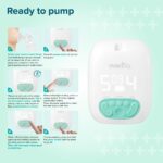 Evenflo Extractor de leche eléctrico doble portátil de bolsillo, blanco, 20 sesiones de bombeo por carga, 9 ajustes de s