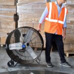 Ventilador tambor industrial NorthSky H1-1041 13000CFM 2 velocidades motor 1/4 HP ruedas 5 pulgadas