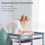 Garvee Cambiador de pañales de madera para bebé, moderna mesa cambiadora de pañales, aparador de pañales para bebés con