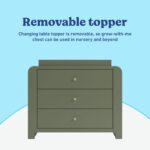 Graco Read-with-Me - Cómoda de 3 cajones con estantes y cambiador extraíble (oliva con madera flotante), certificado GRE