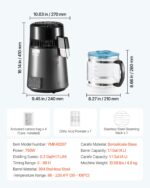 Destilador de agua VEVOR YMK40207 de 4 litros y 750W con jarra de vidrio e interior de acero inoxidable para hogar