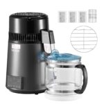 Destilador de agua VEVOR YMK40207 de 4 litros y 750W con jarra de vidrio e interior de acero inoxidable para hogar