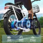 Caroma Peak - Patinete eléctrico de 1200 W/800 W/500 W con asiento, neumáticos todoterreno de 20 pulgadas, rango de 15/2