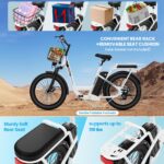Caroma Peak - Patinete eléctrico de 1200 W/800 W/500 W con asiento, neumáticos todoterreno de 20 pulgadas, rango de 15/2