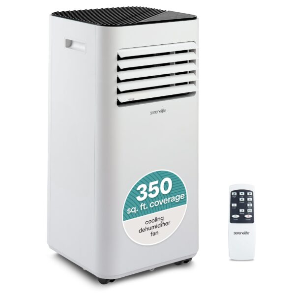 Aire acondicionado portátil con deshumidificador integrado SereneLife SLPAC180W.5 8000 BTU cobertura 350 pies cuadrados