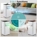 Aire acondicionado portátil con deshumidificador integrado SereneLife SLPAC180W.5 8000 BTU cobertura 350 pies cuadrados