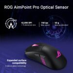 Mouse inalámbrico ASUS ROG Keris II Origin para juegos ergonómico diestros 2.29 oz 42000 DPI trimodo 127 horas PC Mac ne