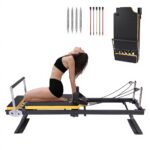 Máquina reformadora de pilates, reformador plegable de pilates con resortes y cables, equipo de cama de pilate de 77.55