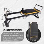 Máquina reformadora de pilates, reformador plegable de pilates con resortes y cables, equipo de cama de pilate de 77.55