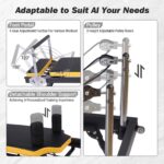 Máquina reformadora de pilates, reformador plegable de pilates con resortes y cables, equipo de cama de pilate de 77.55