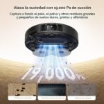 Robot aspiradora y trapeador Mova P50 Pro Ultra 19000 Pa cepillo antienredos trapeador levantable lavado 75°C auto-secad