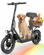 Hiboy Q2/U2 Scooter eléctrico con asiento para adultos – Motor de 500 W, rango de 22 millas, ruedas de 14 pulgadas, susp