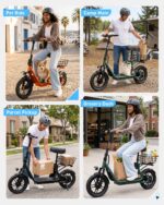 Hiboy Q2/U2 Scooter eléctrico con asiento para adultos – Motor de 500 W, rango de 22 millas, ruedas de 14 pulgadas, susp