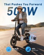 Hiboy Q2/U2 Scooter eléctrico con asiento para adultos – Motor de 500 W, rango de 22 millas, ruedas de 14 pulgadas, susp