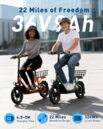 Hiboy Q2/U2 Scooter eléctrico con asiento para adultos – Motor de 500 W, rango de 22 millas, ruedas de 14 pulgadas, susp