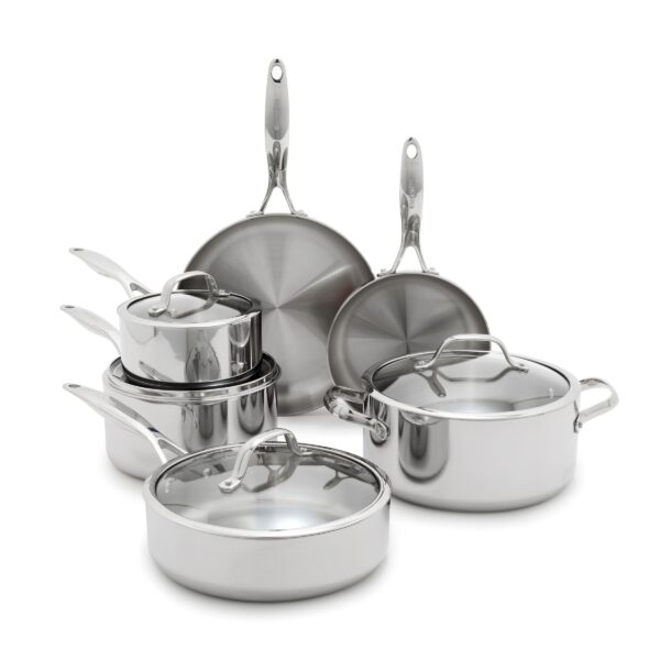 Batería de cocina GreenPan Valencia Pro CC010448-001 juego de ollas y sartenes acero inoxidable tres capas 10 piezas ind