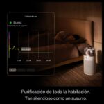 Purificador de aire compacto silencioso Dyson HushJet SP01-A cobertura 203 pies cuadrados captura NO2 blanco plateado