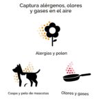Purificador de aire compacto silencioso Dyson HushJet SP01-A cobertura 203 pies cuadrados captura NO2 blanco plateado
