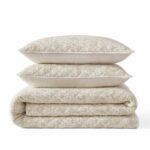 Juego de Edredon King Reversible Martha Stewart Revman International A0004364 3 piezas 100% algodon con fundas de almoha
