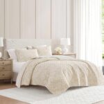 Juego de Edredon King Reversible Martha Stewart Revman International A0004364 3 piezas 100% algodon con fundas de almoha
