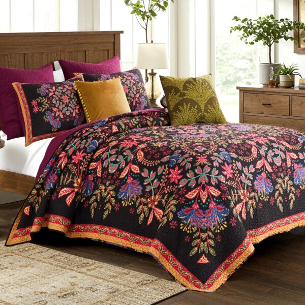 Juego de Edredon King California King Greenland Home Fashions GL-2505NMSK 3 piezas coleccion Jessa Vintage Boho