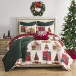 Juego de Edredón Navideño Greenland Home Fashions GL-2505AMSQ Deck The Halls matrimonial queen 3 piezas