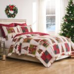 Juego de Edredón Navideño Greenland Home Fashions GL-2505AMSQ Deck The Halls matrimonial queen 3 piezas