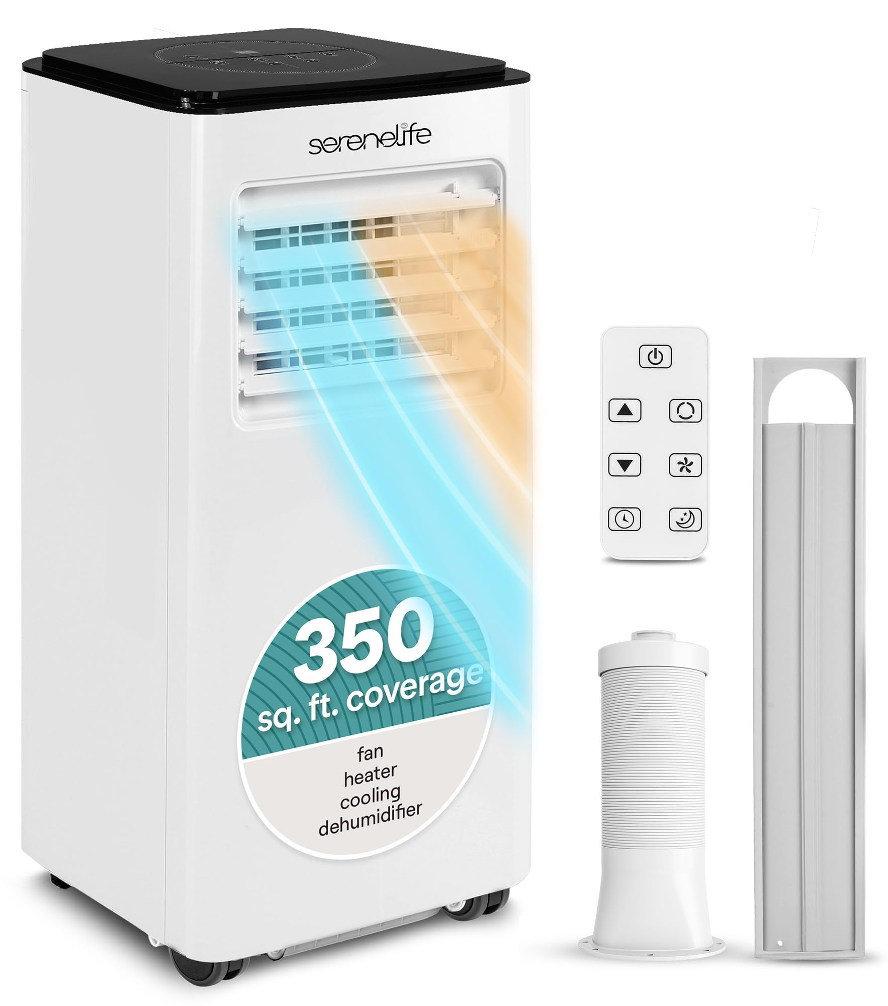 Version 1.0.0 Aire Acondicionado Portátil SereneLife SLACHT804.5 8000 BTU 4 en 1 calefacción deshumidificador ventilador 350 pies cuad