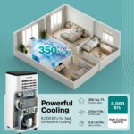 Aire Acondicionado Portátil SereneLife SLACHT804.5 8000 BTU 4 en 1 calefacción deshumidificador ventilador 350 pies cuad