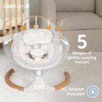 Jool Baby Nova Nature Columpio de bebé para recién nacidos con juguetes de madera natural, columpio motorizado eléctrico