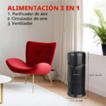 Purificador de aire y ventilador de pie Honeywell Allergen Plus HPA6000B HEPA 3 en 1 sensor calidad de aire modo sueño 1